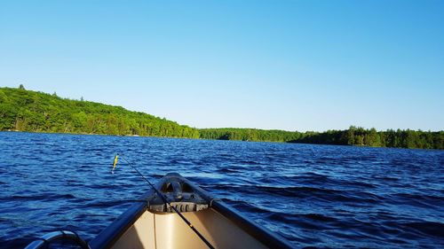 Cropped image of boat in sea