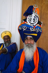 Portrait of man wearing mask