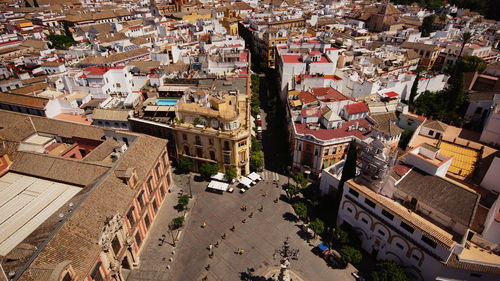 High angle shot of cityscape