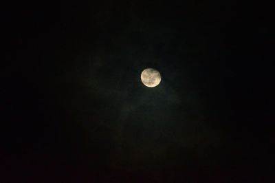 Low angle view of moon in sky