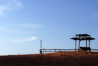 Scenic view of landscape against blue sky