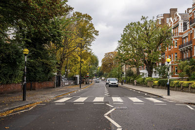 Abbey road zebra crossing made famous by the 1969 beatles album cover