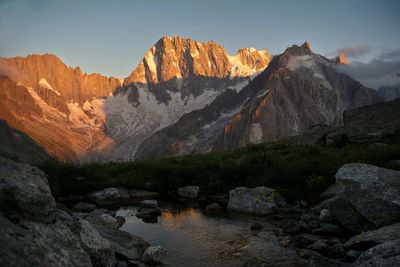 Scenic view of rocky mountains against sky