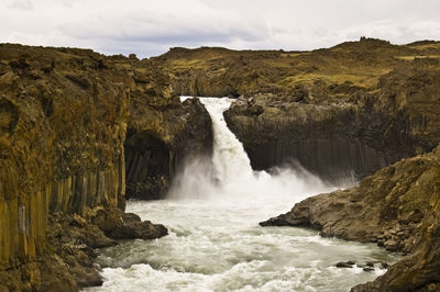 Scenic view of waterfall