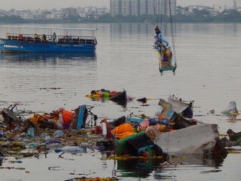 People fishing in sea