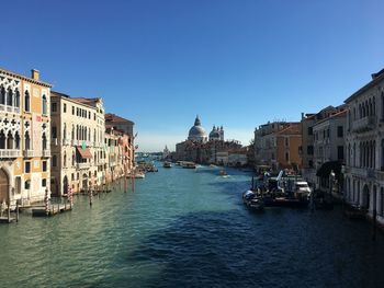 Canal passing through city buildings