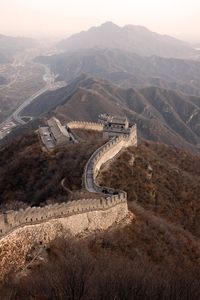 Great wall of china against sky