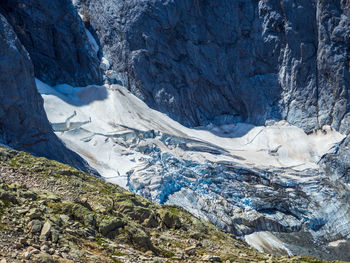 High angle view of glacier des oulettes