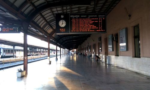 Empty railway platform