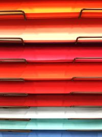 Full frame shot of colorful shelves
