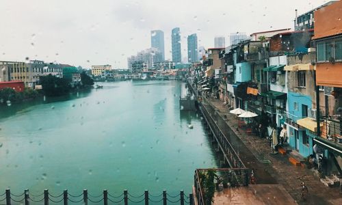 Panoramic view of cityscape against sky