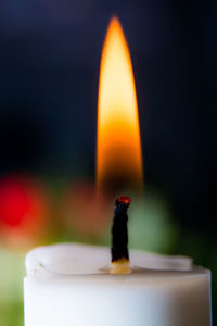 Close-up of burning candle