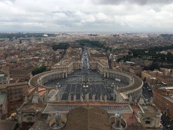 High angle view of buildings in city