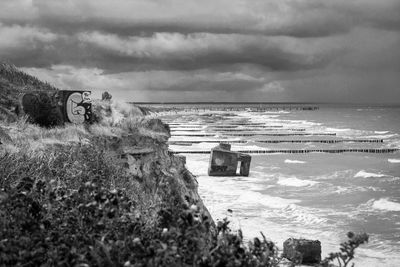 Scenic view of beach against sky