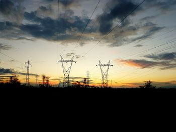 Silhouette of landscape at sunset