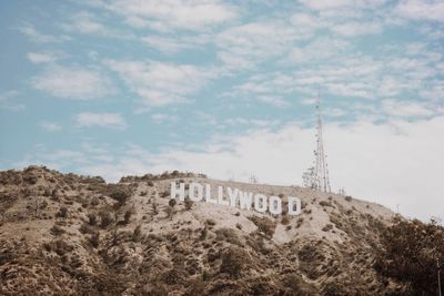 Low angle view of hollywood sign