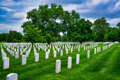 View of cemetery against sky