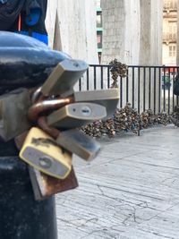 Close-up of man in city
