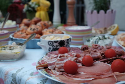 Close-up of fruits on table