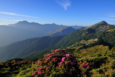 Scenic view of mountains against sky