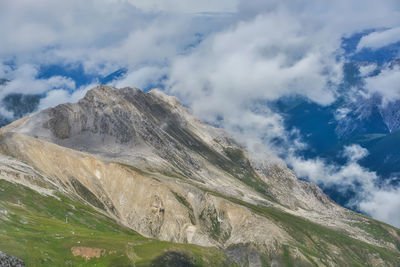 Low angle view of mountain against sky