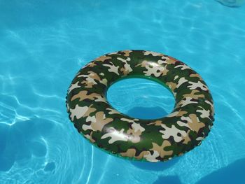 High angle view of blue water in swimming pool