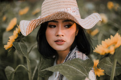 Close-up portrait of a young woman