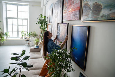 Potted plant by window