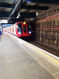 Railroad track at night