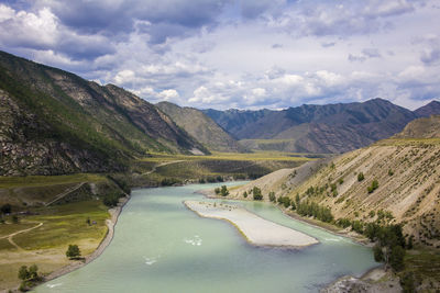 Scenic view of mountains against sky