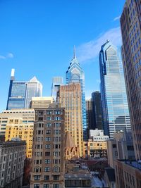 Low angle view of buildings in city