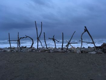 Scenic view of beach against sky