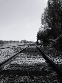 Railroad track at sunset