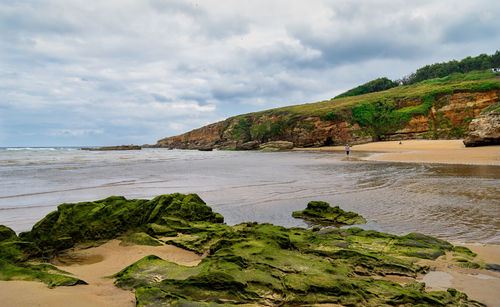 Scenic view of beach against sky