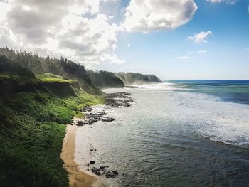 Scenic view of beach against sky