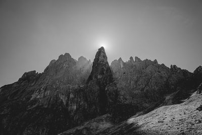 Scenic view of mountains against clear sky