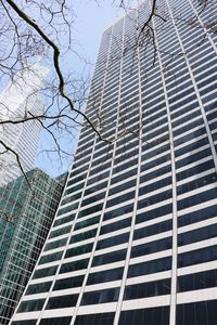 Low angle view of modern building against sky