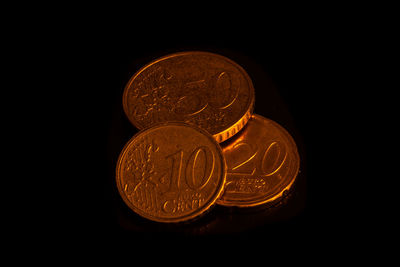 Close-up of electric lamp against black background