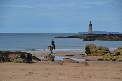 View of people on beach