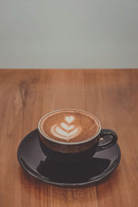 High angle view of coffee on table