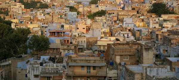 High angle view of town