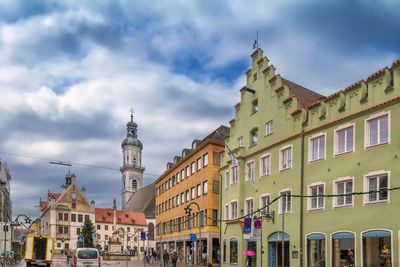 Street in freising historic center, germany