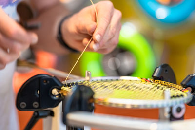 Cropped image of man playing drum