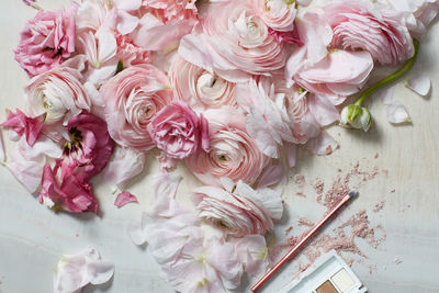 Still life with roses and cosmetics