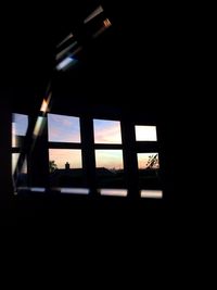 View of illuminated window at night