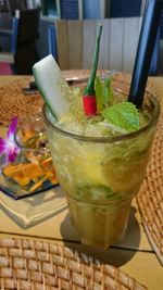 Close-up of juice in plate