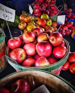 High angle view of fruits for sale in market