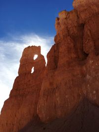 Low angle view of red rocks at bryce canyon national park