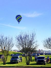 View of hot air balloon against sky