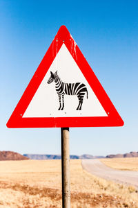 Road sign on a desert